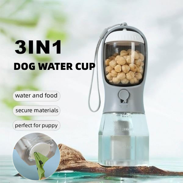 Dog Water Cup Drinking Food Garbage Bag Three-in-one Portable Small Multi-functional Pet Cups