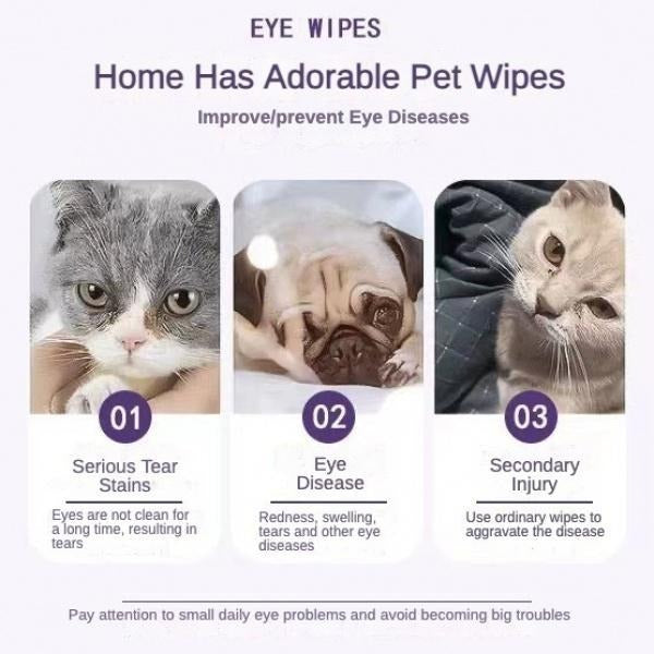 Pet Eye Wipes, 200 Wipes  Can Pet Eye CleaningWipes, Tear Stain Removing Wipe