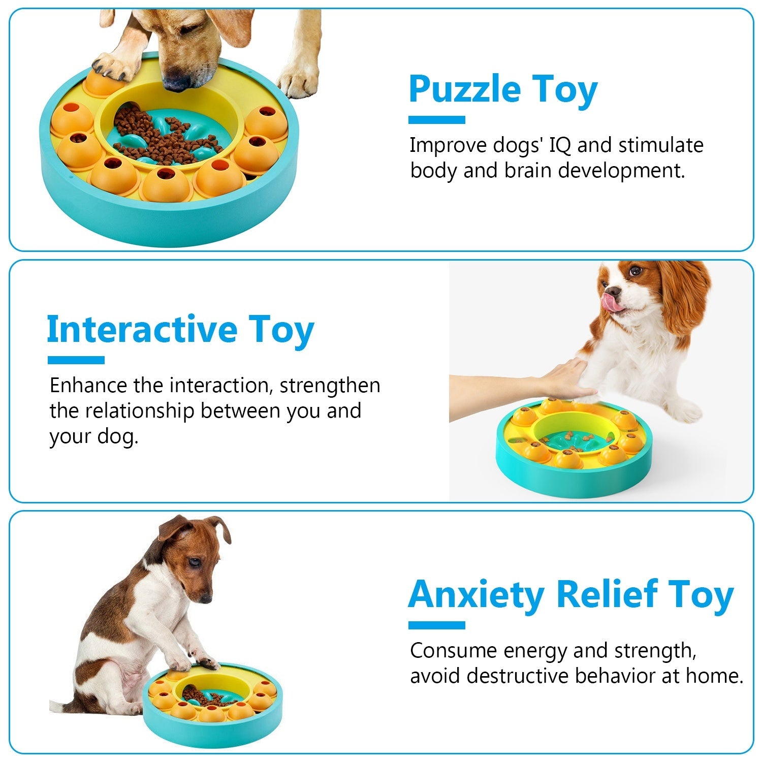 Interactive Dog Puzzle Toy & Slow Feeder - Treat Dispensing for Mental Enrichment & IQ Training - for Small to Large Pets