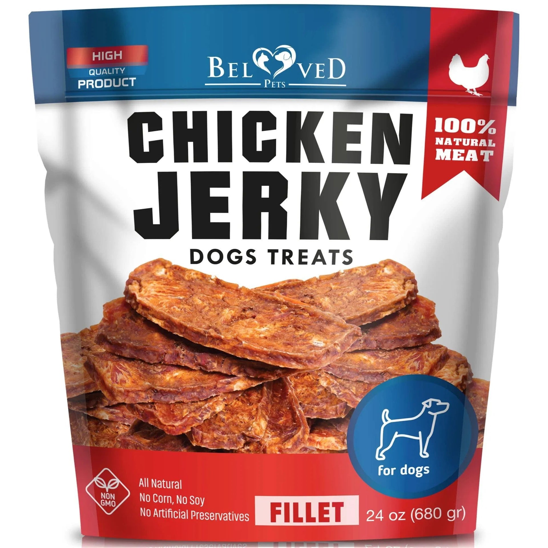 High-Protein Chicken Jerky Dog Treats