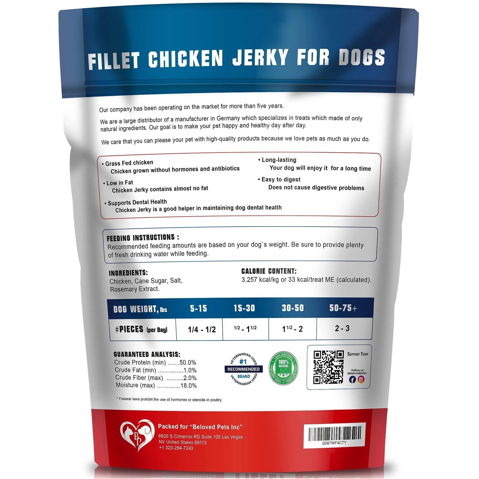 High-Protein Chicken Jerky Dog Treats