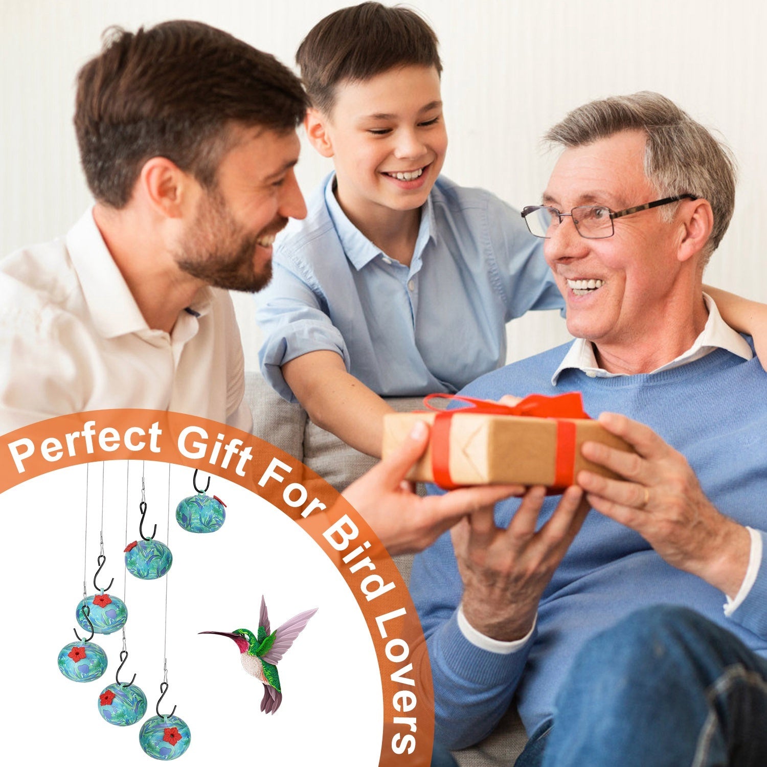 Ant & Bee Proof Hummingbird Feeder with Wind Chimes