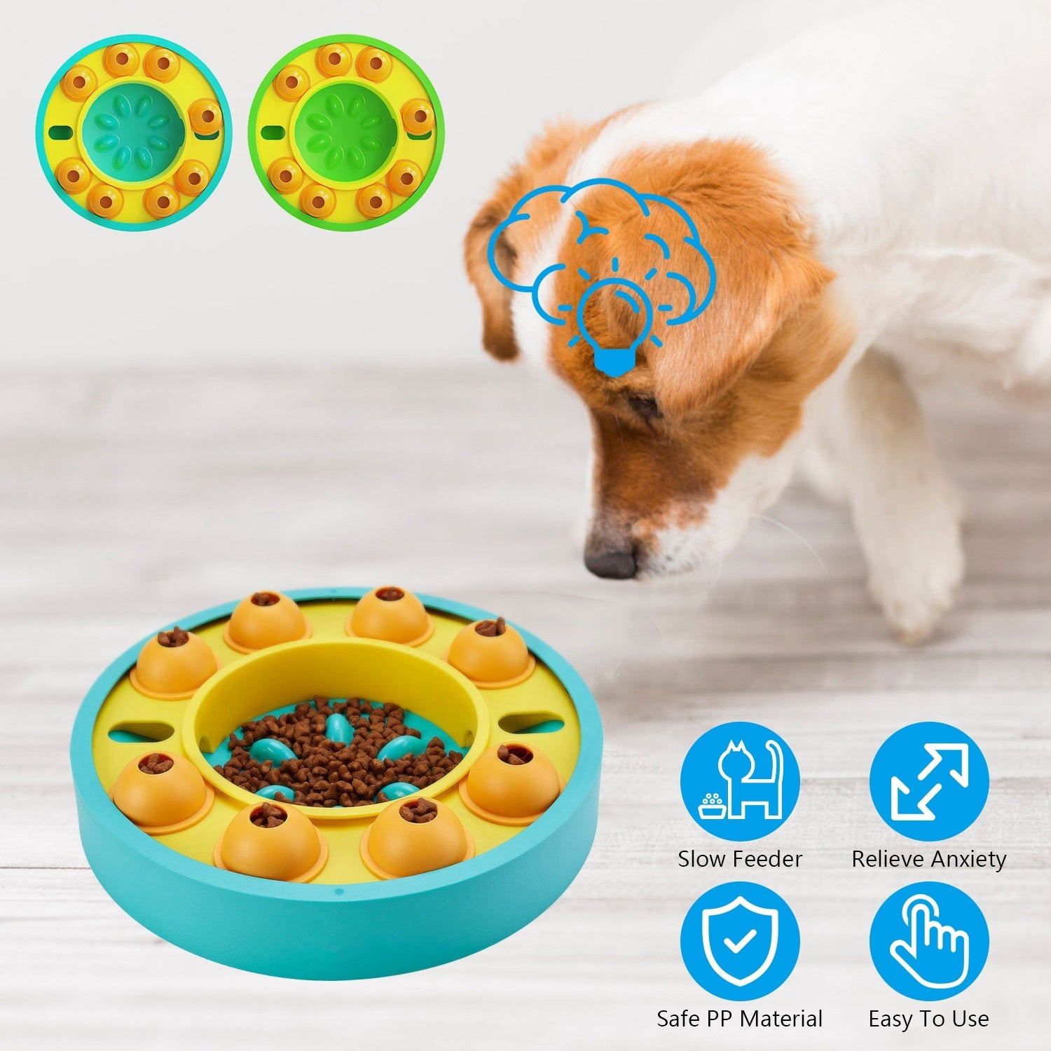 Interactive Dog Puzzle Toy & Slow Feeder - Treat Dispensing for Mental Enrichment & IQ Training - for Small to Large Pets