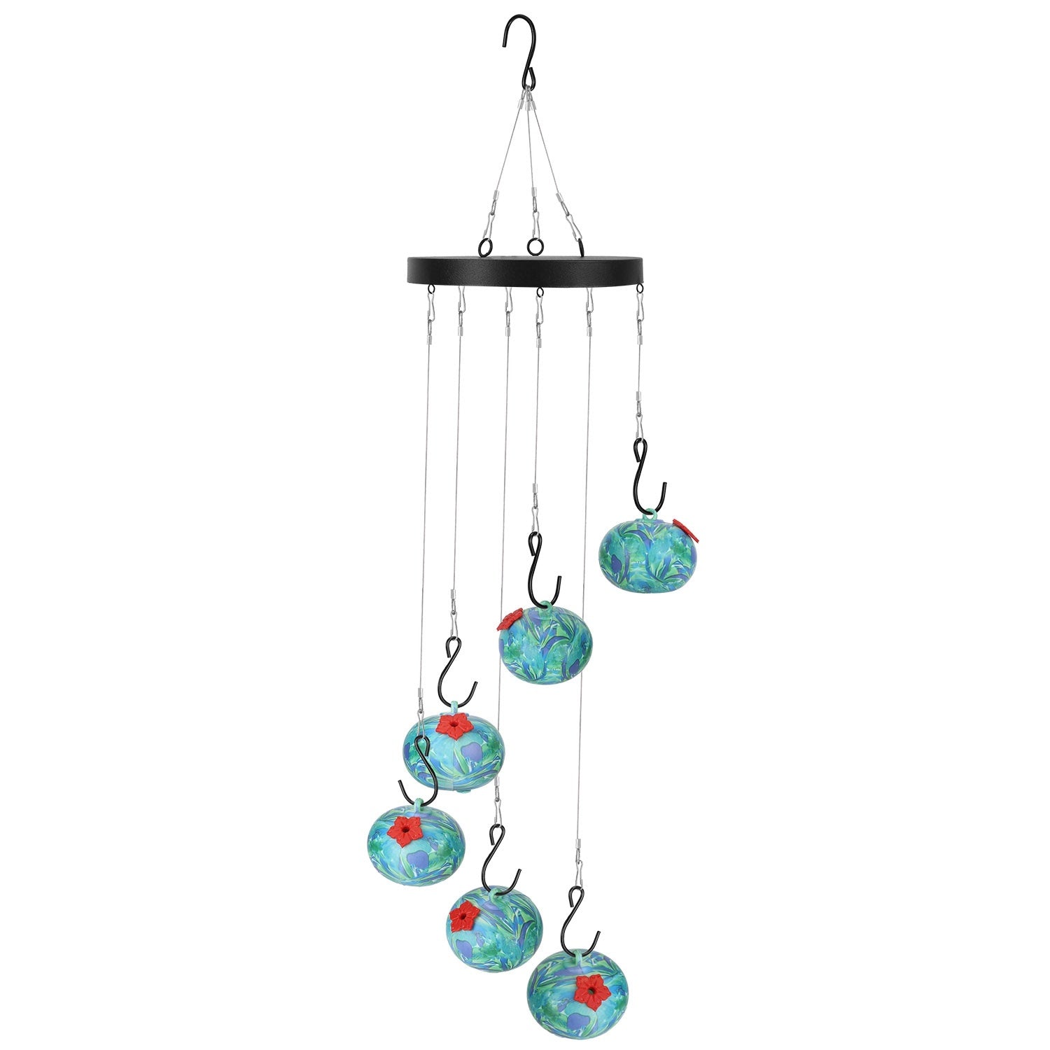 Ant & Bee Proof Hummingbird Feeder with Wind Chimes