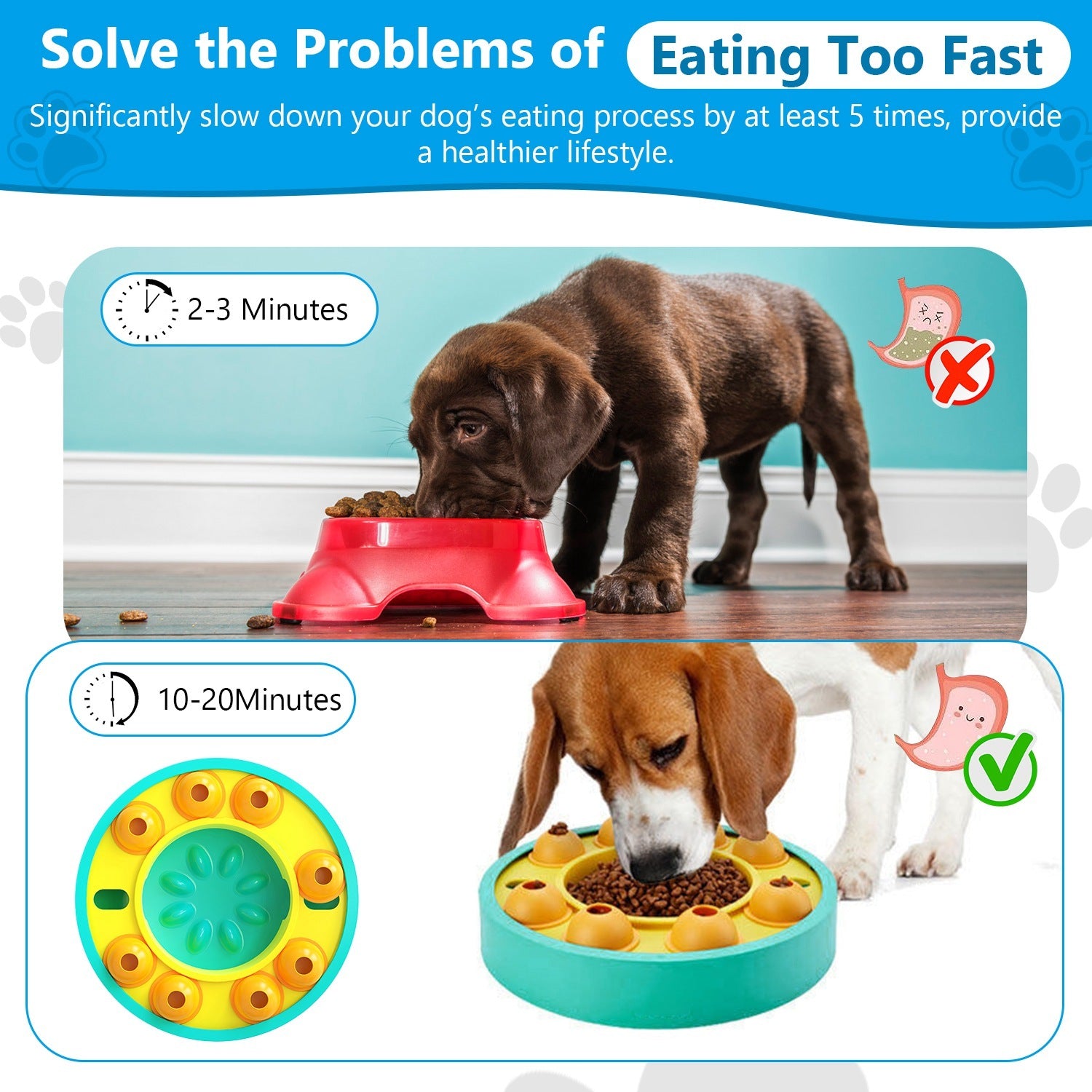 Interactive Dog Puzzle Toy & Slow Feeder - Treat Dispensing for Mental Enrichment & IQ Training - for Small to Large Pets