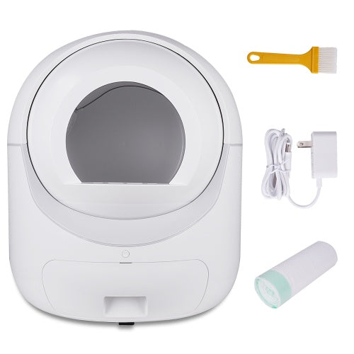 Smart Automatic Cat Litter Box,Automatic Scooping And Odor Removal, App Control, Support 5G    2.4G WiFi For Multiple Cats, Double Odor Removal
