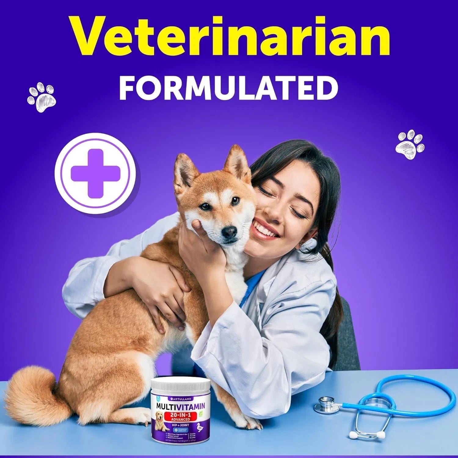 Dog Multivitamin Chewable With Glucosamine 20 In 1 Dog Vitamins And Supplements Senior & Puppy Multivitamin