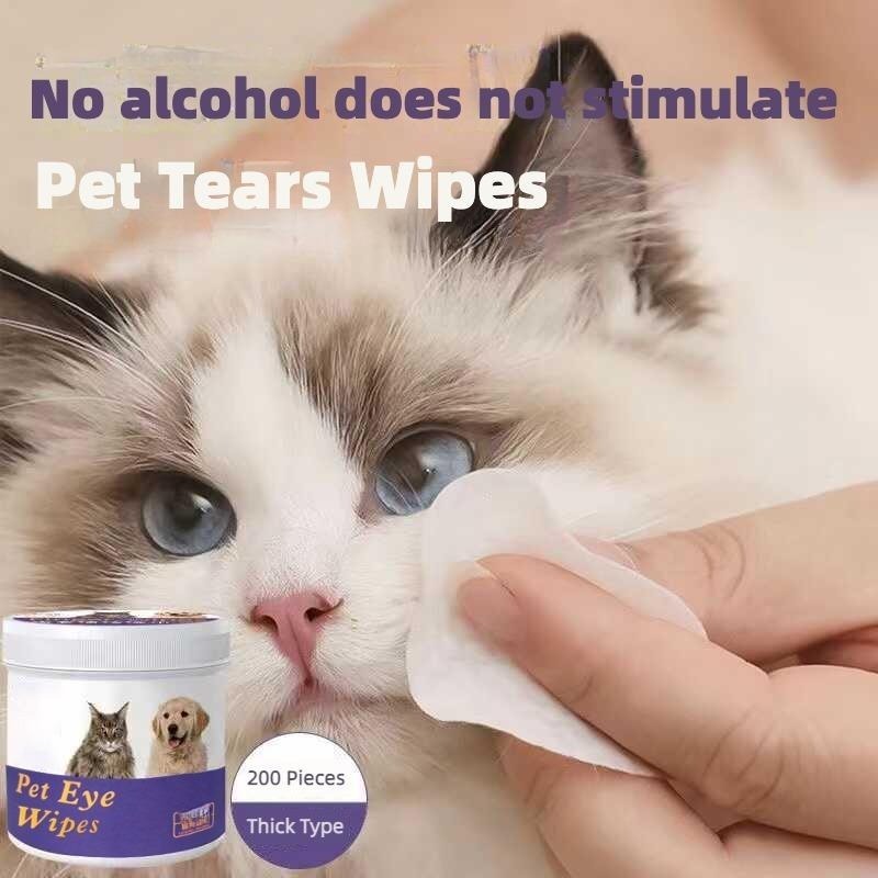 Pet Eye Wipes, 200 Wipes  Can Pet Eye CleaningWipes, Tear Stain Removing Wipe