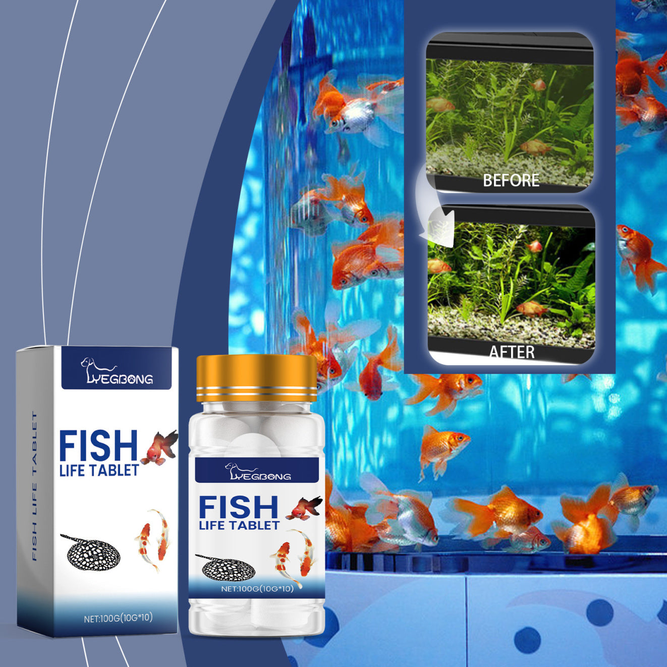 Yegbong Ornamental Fish Aquarium Salt Tablets Fish Tank Salt, Fish Salt For Ornamental Fish, Salt Tablets For Fish Farming, Mineral Salt