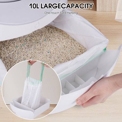 Smart Automatic Cat Litter Box,Automatic Scooping And Odor Removal, App Control, Support 5G    2.4G WiFi For Multiple Cats, Double Odor Removal