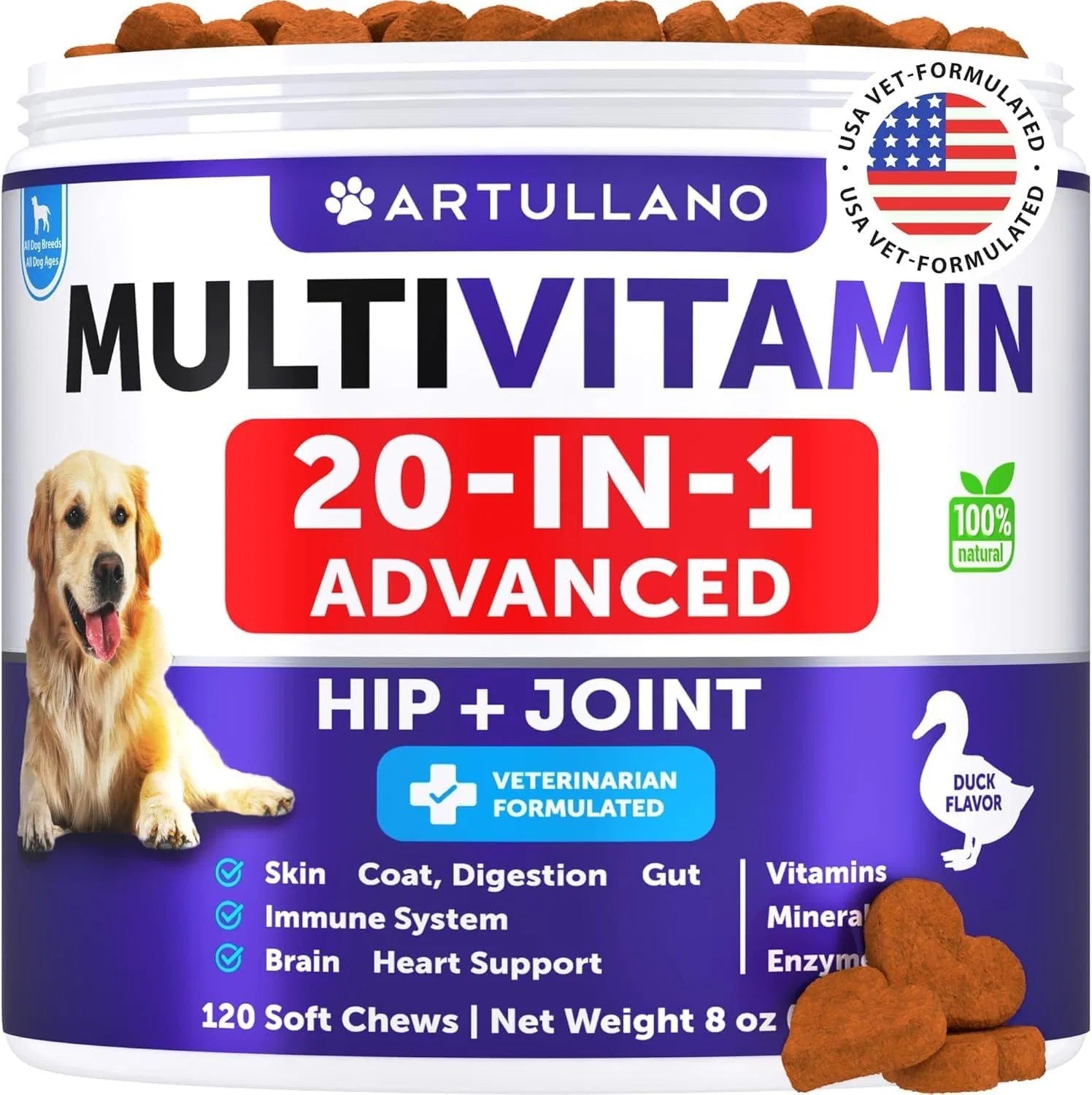 Dog Multivitamin Chewable With Glucosamine 20 In 1 Dog Vitamins And Supplements Senior & Puppy Multivitamin