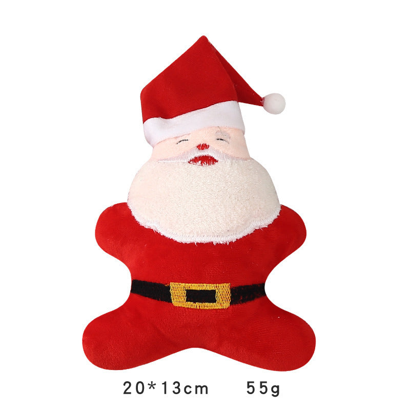 Christmas Santa & Bone Squeaky Plush Toys