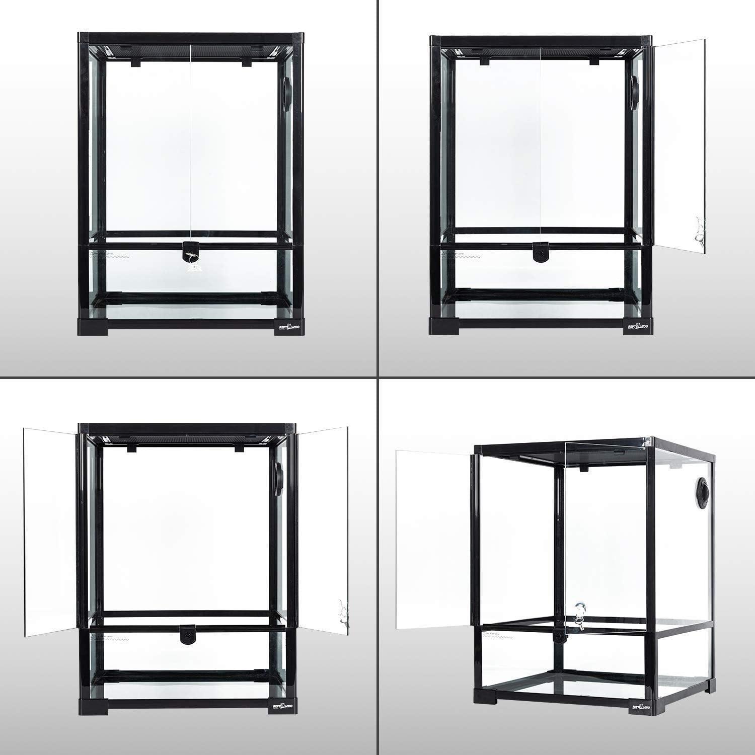 Front-opening Double-hinged Door With Top Screen Ventilation 30 Gallon Large Assembled Reptile Glass Breeding Box