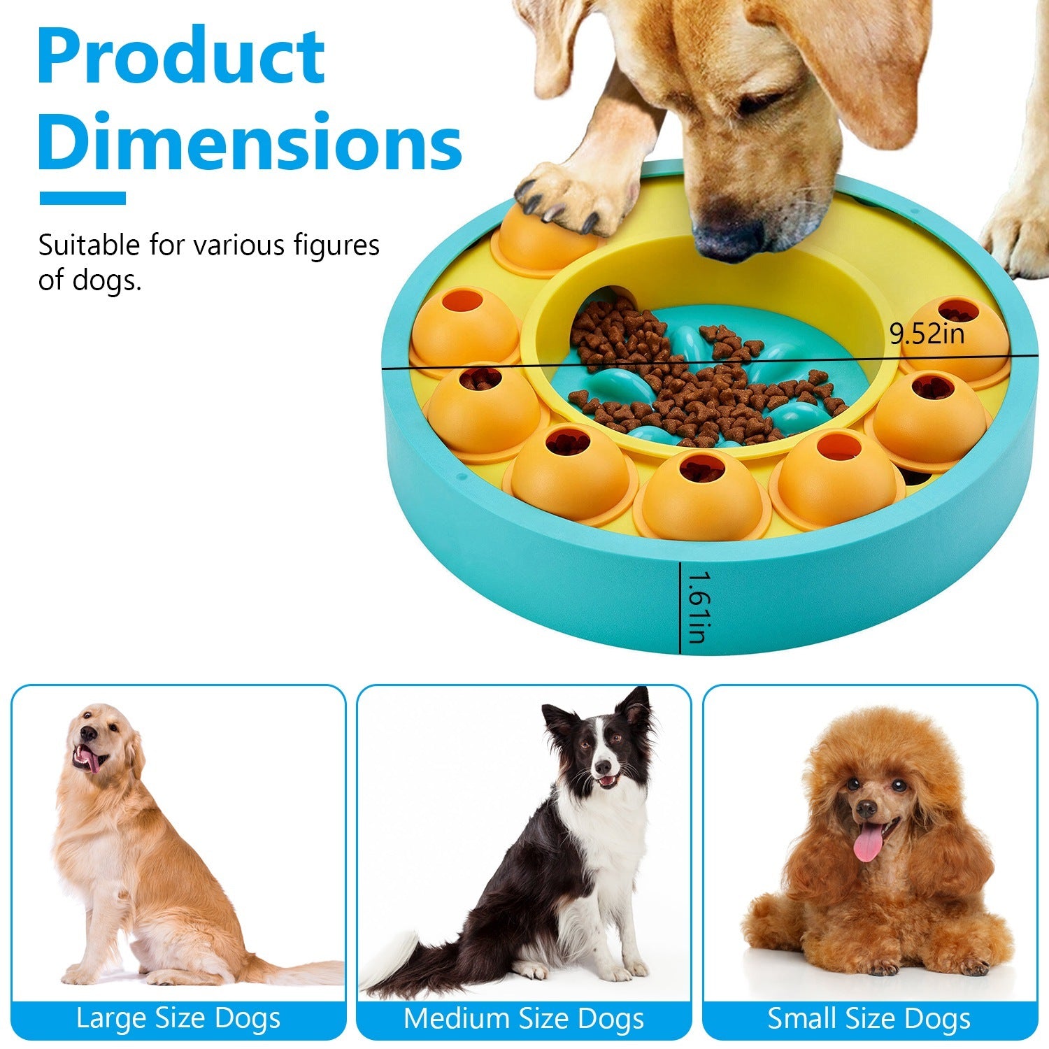 Interactive Dog Puzzle Toy & Slow Feeder - Treat Dispensing for Mental Enrichment & IQ Training - for Small to Large Pets